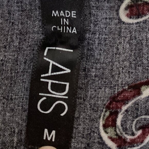 LAPIS BOHO Prairie Tiered Midi Dress Short Sleeve Empire Waist Sz M #267G - Picture 8 of 10